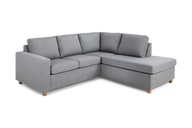 Crazy 3-seters Høyrevendt L-formet Sjeselongsofa i Stoff - Grå - Møbler - Sofaer - Sofa med sjeselong - 2 seters sofa med divan