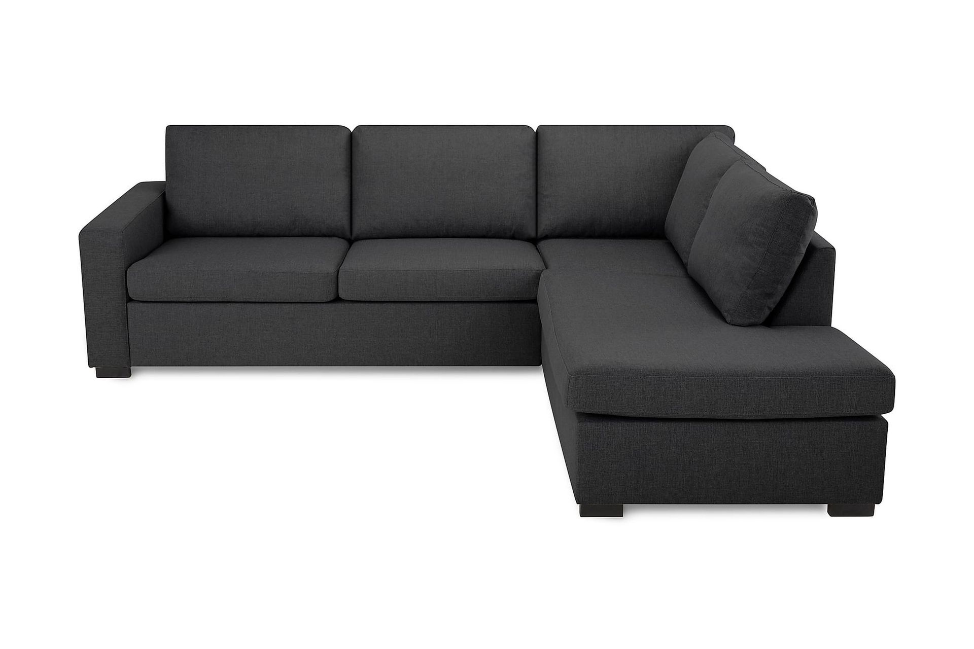 Crazy 3-seters Høyrevendt L-formet Sjeselongsofa i Stoff - Mørk grå - Møbler - Sofaer - Sofa med sjeselong