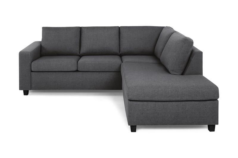 Crazy 3-seters Høyrevendt L-formet Sjeselongsofa i Stoff - Mørk grå - Møbler - Sofaer - Sofa med sjeselong - 2 seters sofa med divan