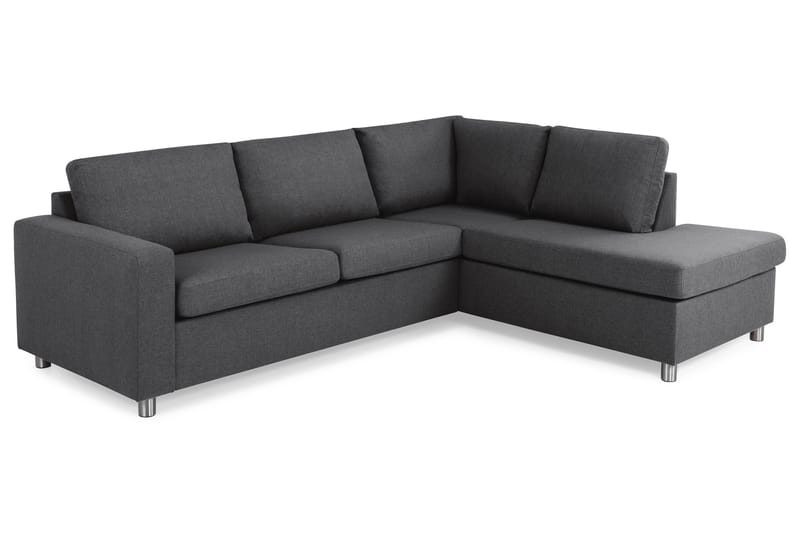 Crazy 3-seters Høyrevendt L-formet Sjeselongsofa i Stoff - Mørk grå - Møbler - Sofaer - Sofa med sjeselong