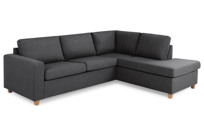 Crazy 3-seters Høyrevendt L-formet Sjeselongsofa i Stoff - Mørk grå - Møbler - Sofaer - Sofa med sjeselong