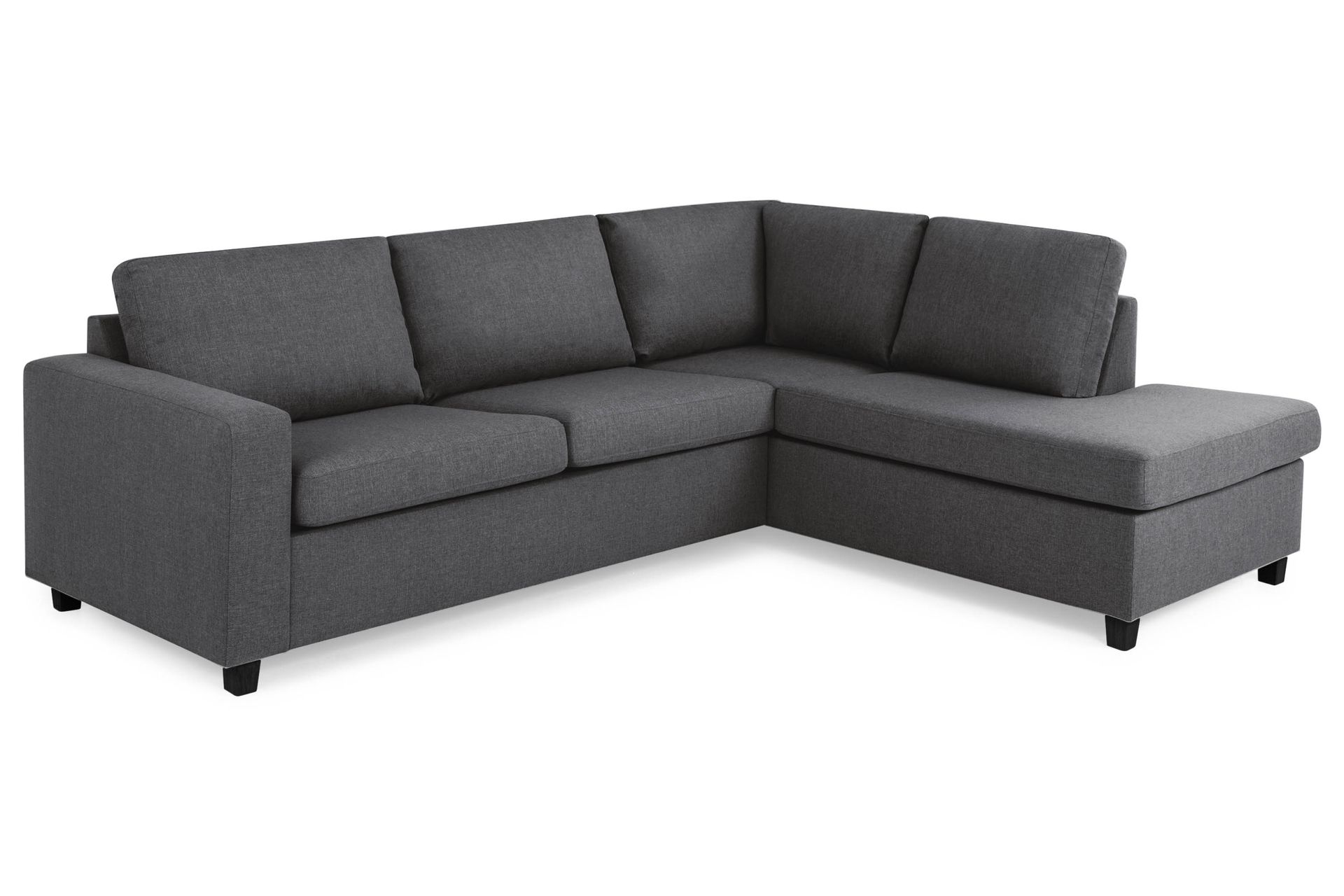 Crazy 3-seters Høyrevendt L-formet Sjeselongsofa i Stoff - Mørk grå - Møbler - Sofaer - Sofa med sjeselong