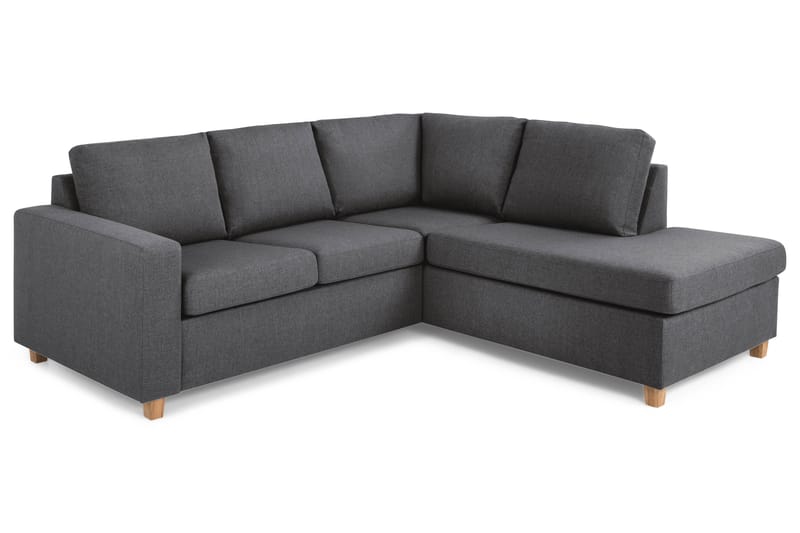 Crazy 3-seters Høyrevendt L-formet Sjeselongsofa i Stoff - Mørk grå - Møbler - Sofaer - Sofa med sjeselong