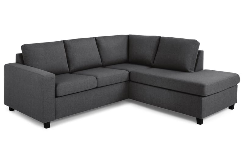 Crazy 3-seters Høyrevendt L-formet Sjeselongsofa i Stoff - Mørk grå - Møbler - Sofaer - Sofa med sjeselong - 2 seters sofa med divan