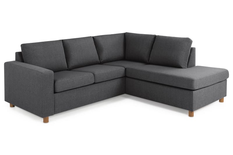 Crazy 3-seters Høyrevendt L-formet Sjeselongsofa i Stoff - Mørk grå - Møbler - Sofaer - Sofa med sjeselong