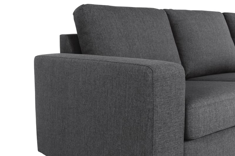 Crazy 3-seters Høyrevendt L-formet Sjeselongsofa i Stoff - Mørk grå - Møbler - Sofaer - Sofa med sjeselong