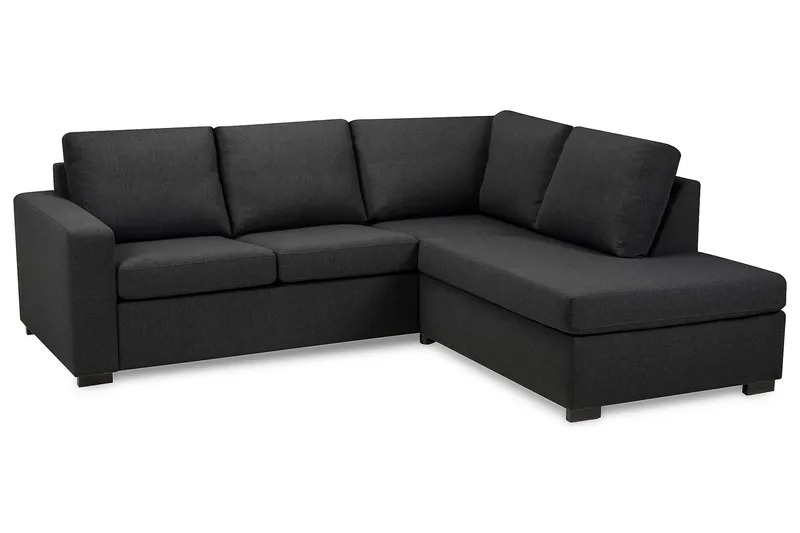 Crazy 3-seters Høyrevendt L-formet Sjeselongsofa i Stoff - Mørk grå - Møbler - Sofaer - Sofa med sjeselong - 2 seters sofa med divan
