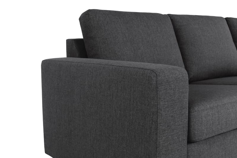 Crazy 3-seters Høyrevendt L-formet Sjeselongsofa i Stoff - Mørk grå - Møbler - Sofaer - Sofa med sjeselong - 2 seters sofa med divan