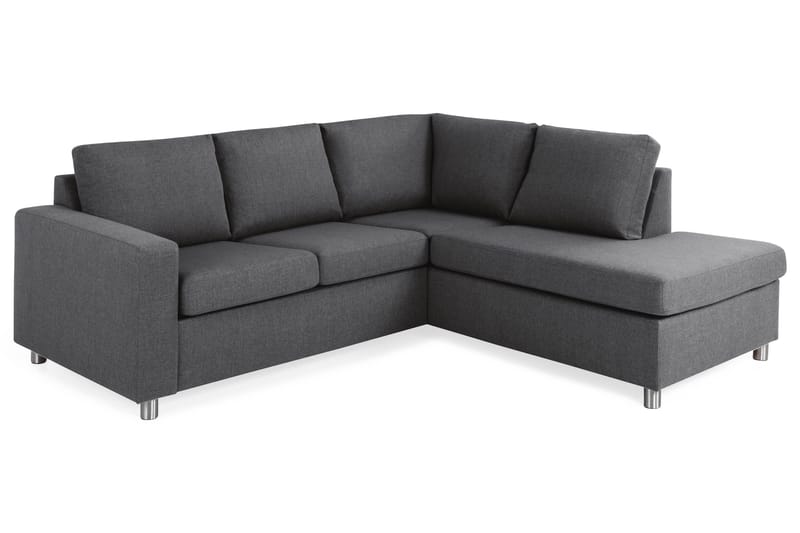 Crazy 3-seters Høyrevendt L-formet Sjeselongsofa i Stoff - Mørk grå - Møbler - Sofaer - Sofa med sjeselong - 2 seters sofa med divan
