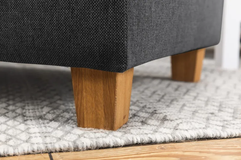 Crazy 3-seters Høyrevendt L-formet Sjeselongsofa i Stoff - Mørk grå - Møbler - Sofaer - Sofa med sjeselong - 2 seters sofa med divan