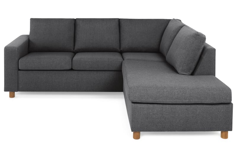 Crazy 3-seters Høyrevendt L-formet Sjeselongsofa i Stoff - Mørk grå - Møbler - Sofaer - Sofa med sjeselong - 2 seters sofa med divan