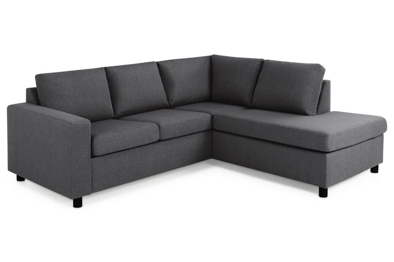 Crazy 3-seters Høyrevendt L-formet Sjeselongsofa i Stoff - Mørk grå - Møbler - Sofaer - Sofa med sjeselong - 2 seters sofa med divan