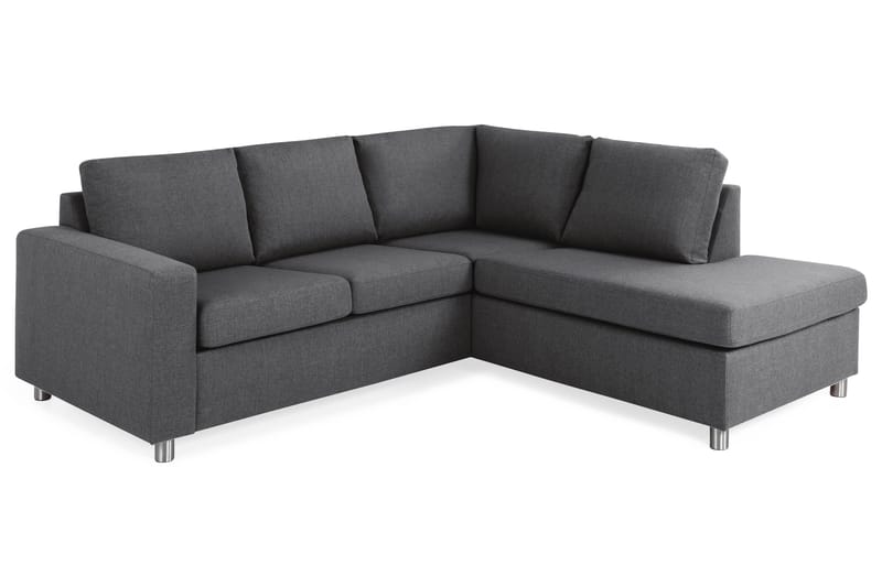 Crazy 3-seters Høyrevendt L-formet Sjeselongsofa i Stoff - Mørk grå - Møbler - Sofaer - Sofa med sjeselong
