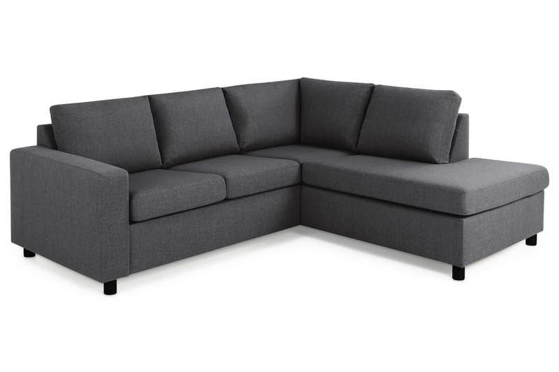 Crazy 3-seters Høyrevendt L-formet Sjeselongsofa i Stoff - Mørk grå - Møbler - Sofaer - Sofa med sjeselong