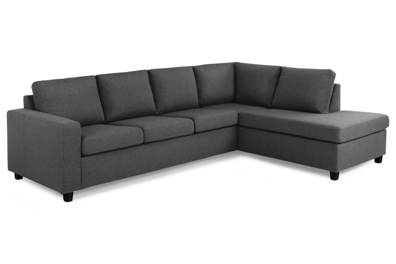 Crazy 3-seters Sofa med Sjeselong Høyre - Mørkegrå - 3 seters sofa med divan - Sofa med sjeselong