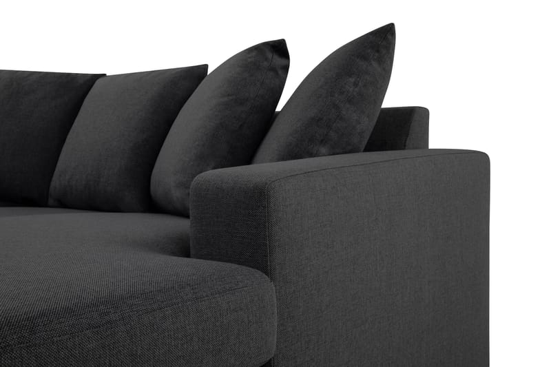 Crazy 3-seters Vendbar L-formet Divansofa i Stoff inkl. Pynteputer - Mørk grå - Møbler - Sofaer - Sofa med sjeselong