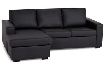 Crazy 3-seters Vendbar L-formet Sjeselongsofa i Kunstlær - Svart - Møbler - Sofaer - Sofa med sjeselong
