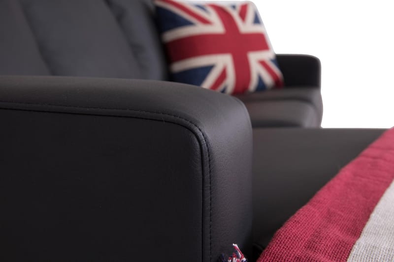 Crazy 3-seters Vendbar L-formet Sjeselongsofa i Kunstlær - Svart - Møbler - Sofaer - Sofa med sjeselong - 3 seters sofa med divan