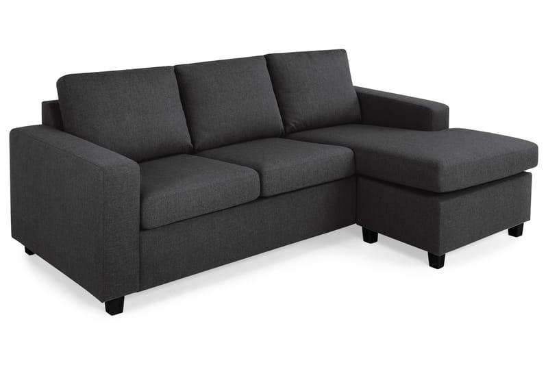 Crazy 3-seters Vendbar L-formet Sjeselongsofa i Stoff - Antrasitt - Møbler - Sofaer - Sofa med sjeselong