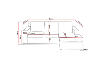 Crazy 3-seters Vendbar L-formet Sjeselongsofa i Stoff - Antrasitt - Møbler - Sofaer - Sofa med sjeselong
