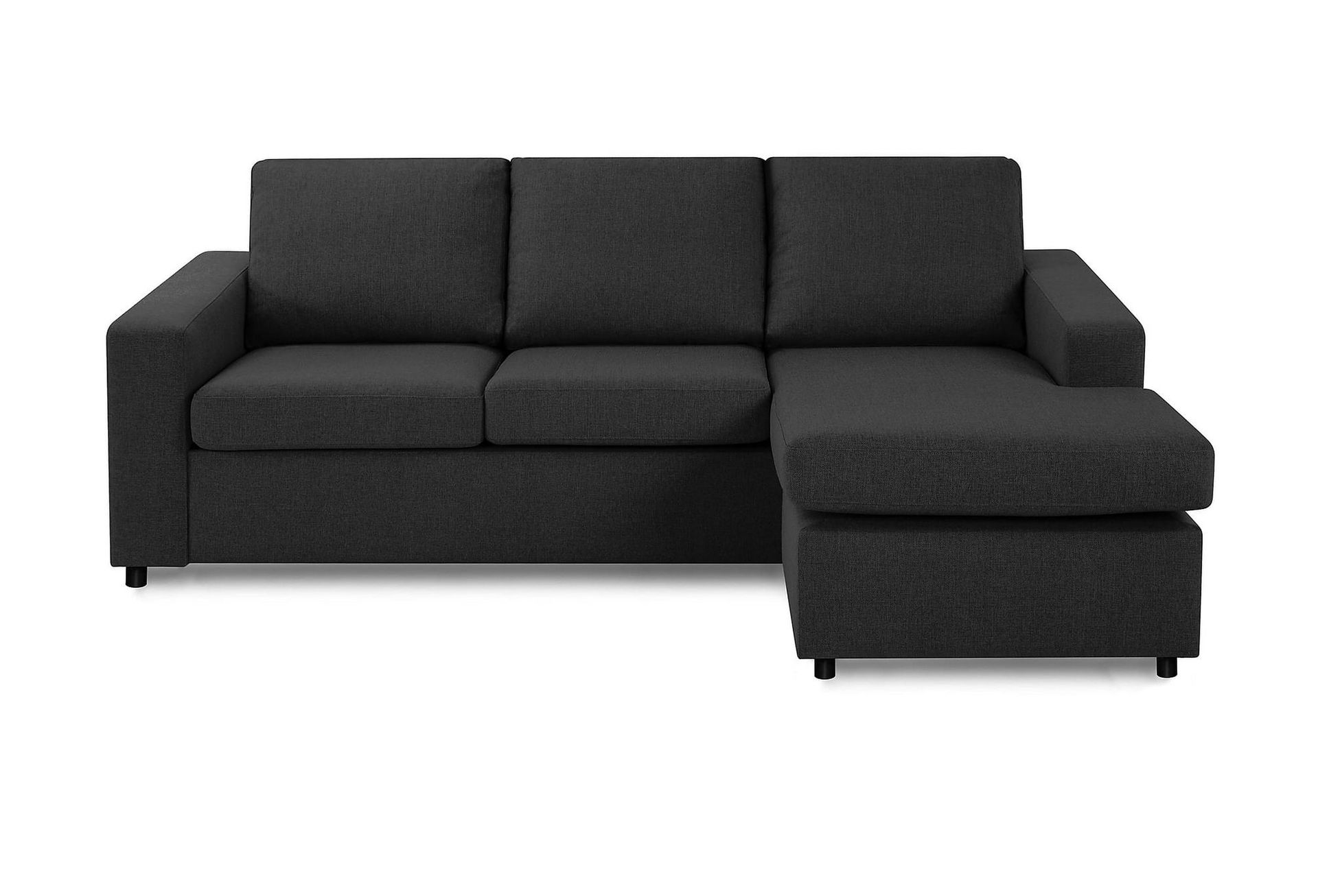 Crazy 3-seters Vendbar L-formet Sjeselongsofa i Stoff - Antrasitt - Møbler - Sofaer - Sofa med sjeselong