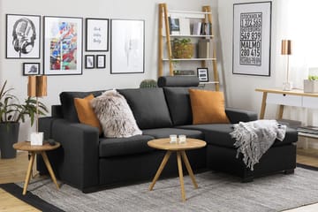Crazy 3-seters Vendbar L-formet Sjeselongsofa i Stoff - Antrasitt - Møbler - Sofaer - Sofa med sjeselong