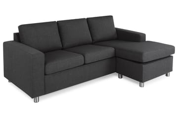 Crazy 3-seters Vendbar L-formet Sjeselongsofa i Stoff - Antrasitt - Møbler - Sofaer - Sofa med sjeselong
