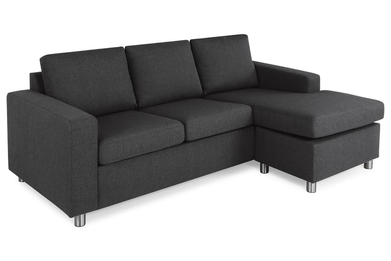 Crazy 3-seters Vendbar L-formet Sjeselongsofa i Stoff - Antrasitt - Møbler - Sofaer - Sofa med sjeselong