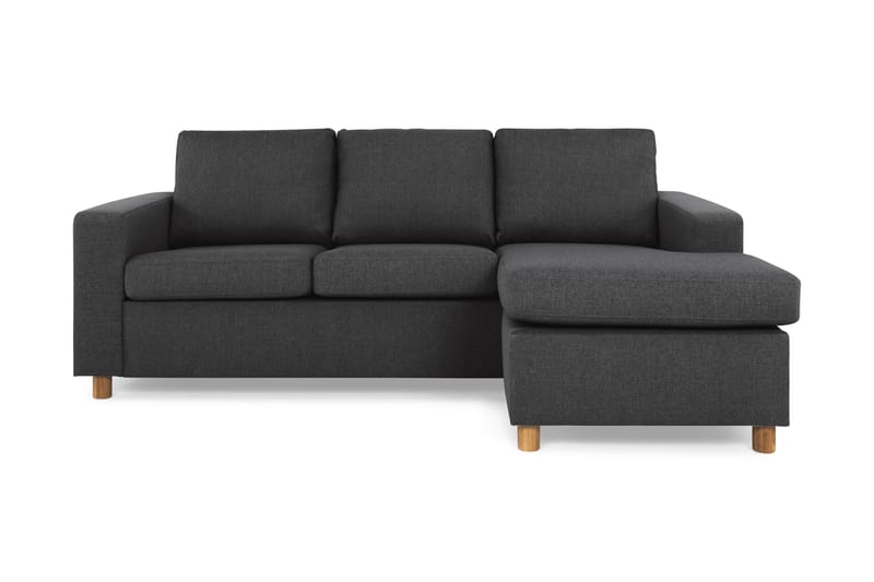 Crazy 3-seters Vendbar L-formet Sjeselongsofa i Stoff - Antrasitt - Møbler - Sofaer - Sofa med sjeselong