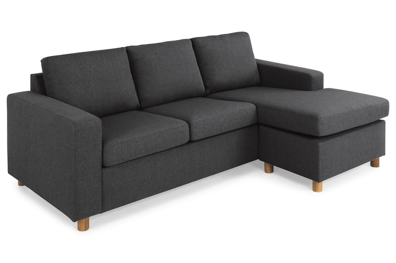 Crazy 3-seters Vendbar L-formet Sjeselongsofa i Stoff - Antrasitt - Møbler - Sofaer - Sofa med sjeselong