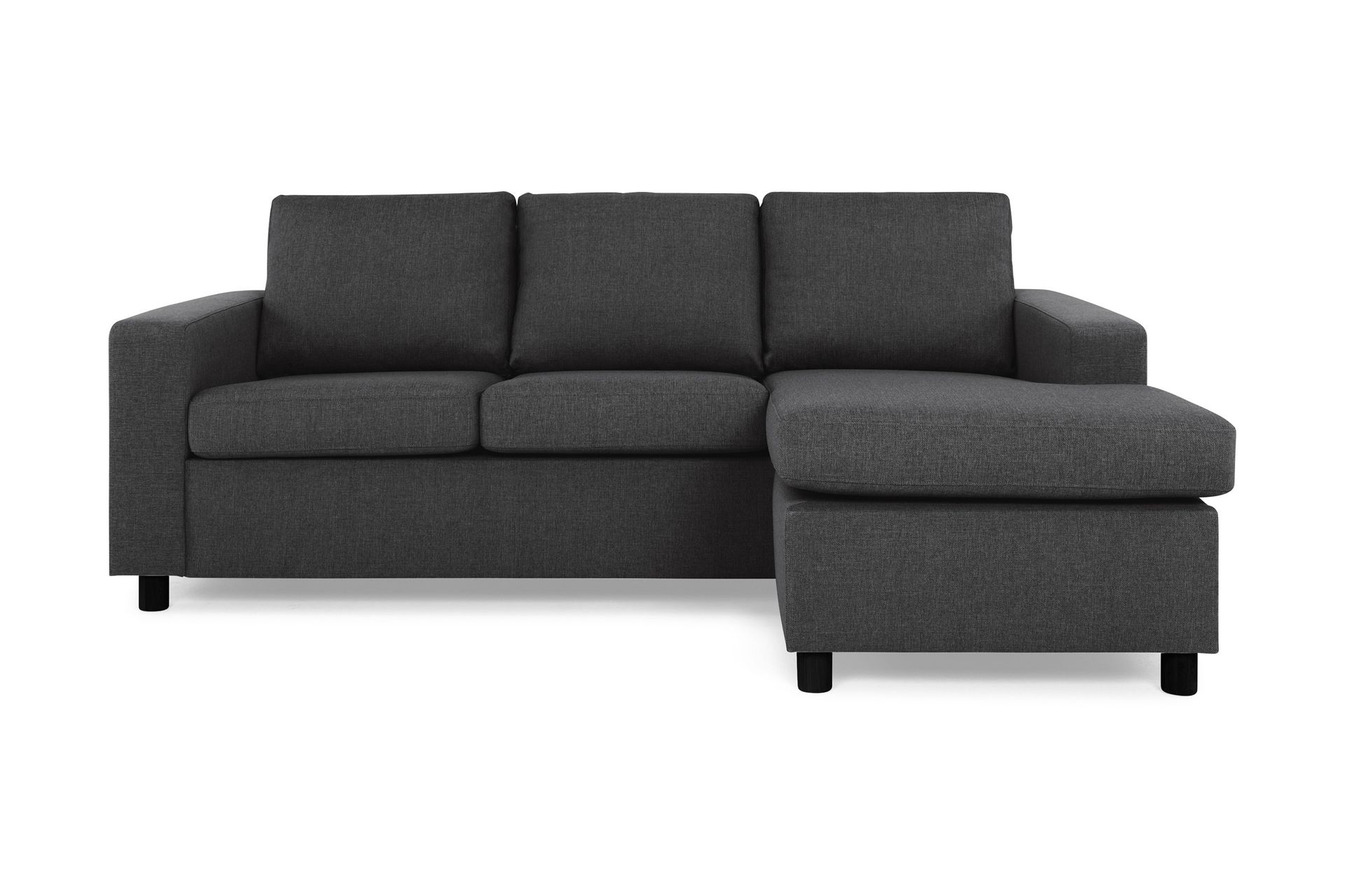 Crazy 3-seters Vendbar L-formet Sjeselongsofa i Stoff - Antrasitt - Møbler - Sofaer - Sofa med sjeselong