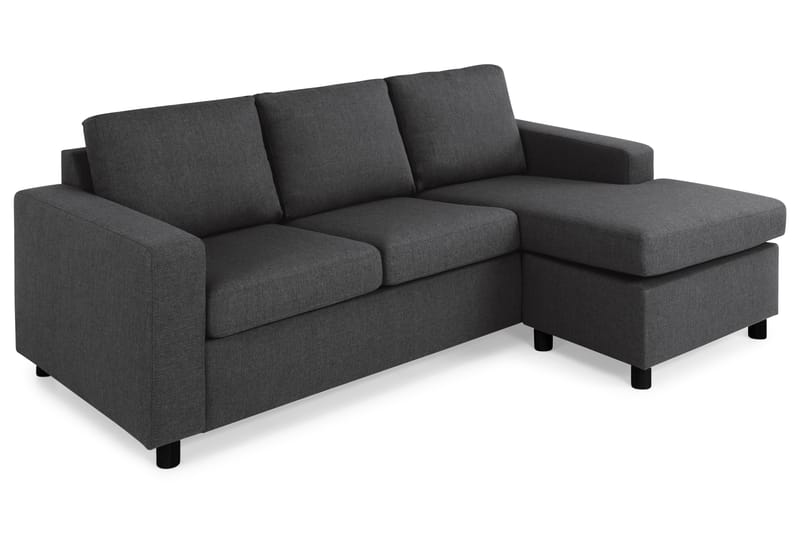 Crazy 3-seters Vendbar L-formet Sjeselongsofa i Stoff - Antrasitt - Møbler - Sofaer - Sofa med sjeselong