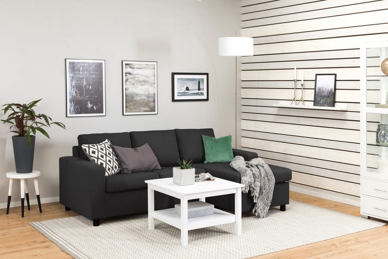 Crazy 3-seters Vendbar L-formet Sjeselongsofa i Stoff - Antrasitt - Møbler - Sofaer - Sofa med sjeselong