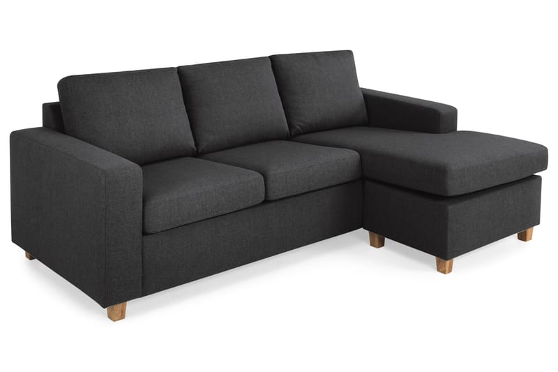 Crazy 3-seters Vendbar L-formet Sjeselongsofa i Stoff - Antrasitt - Møbler - Sofaer - Sofa med sjeselong