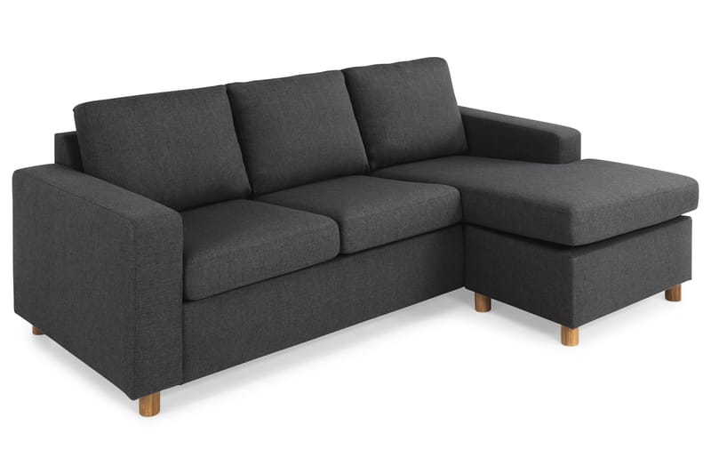 Crazy 3-seters Vendbar L-formet Sjeselongsofa i Stoff - Antrasitt - Møbler - Sofaer - Sofa med sjeselong - 3 seters sofa med divan
