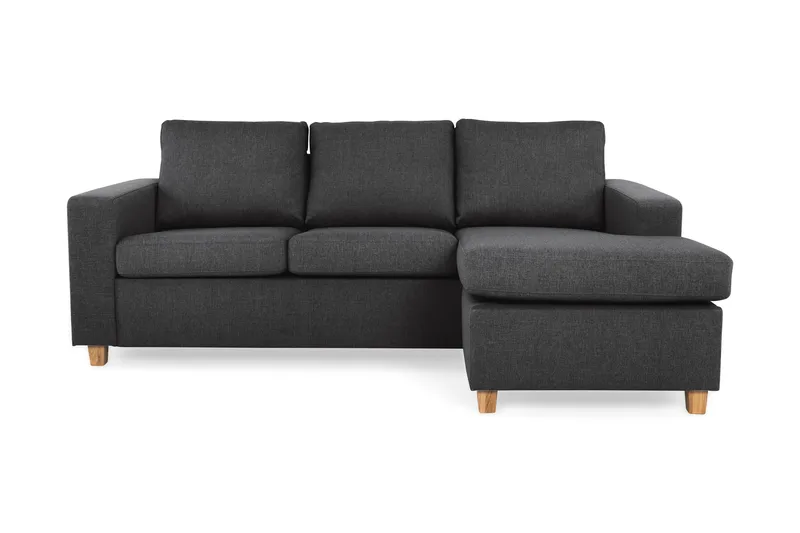Crazy 3-seters Vendbar L-formet Sjeselongsofa i Stoff - Antrasitt - Møbler - Sofaer - Sofa med sjeselong - 3 seters sofa med divan