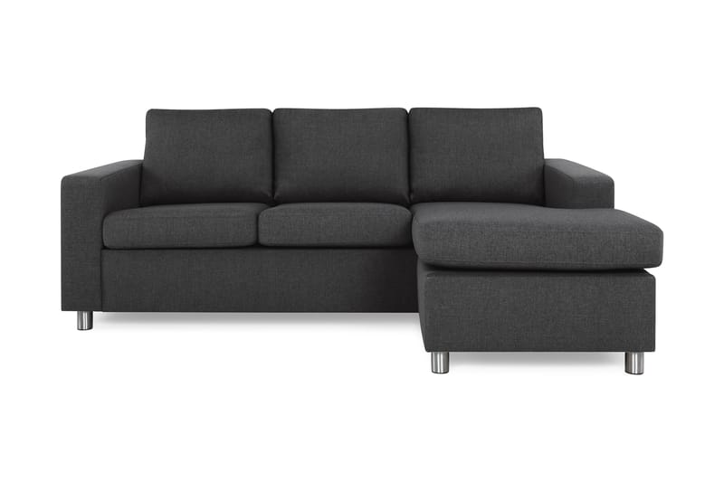 Crazy 3-seters Vendbar L-formet Sjeselongsofa i Stoff - Antrasitt - Møbler - Sofaer - Sofa med sjeselong - 3 seters sofa med divan