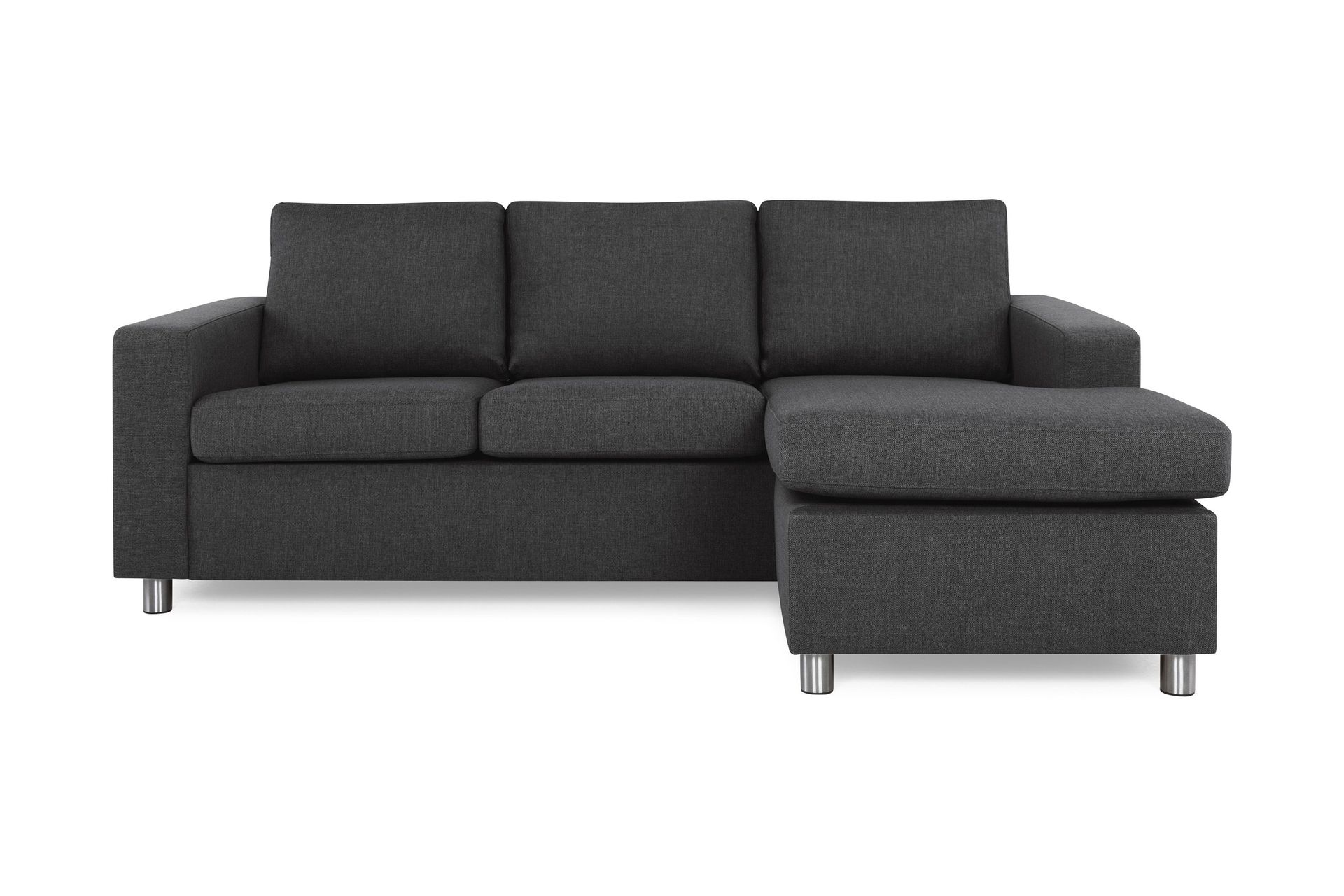 Crazy 3-seters Vendbar L-formet Sjeselongsofa i Stoff - Antrasitt