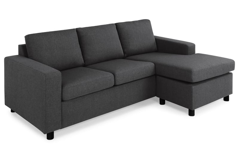Crazy 3-seters Vendbar L-formet Sjeselongsofa i Stoff - Antrasitt - Møbler - Sofaer - Sofa med sjeselong - 3 seters sofa med divan