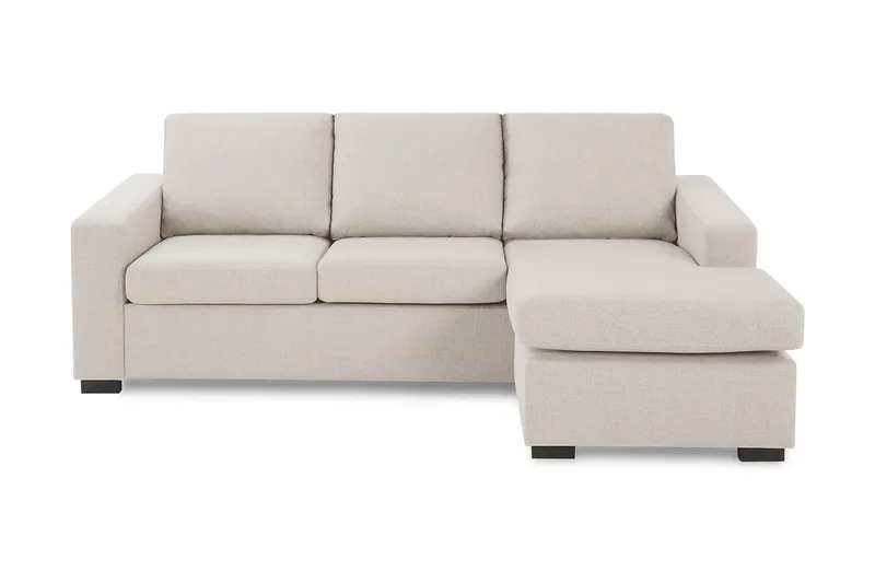 Crazy 3-seters Vendbar L-formet Sjeselongsofa i Stoff - Beige - Møbler - Sofaer - Sofa med sjeselong - 3 seters sofa med divan