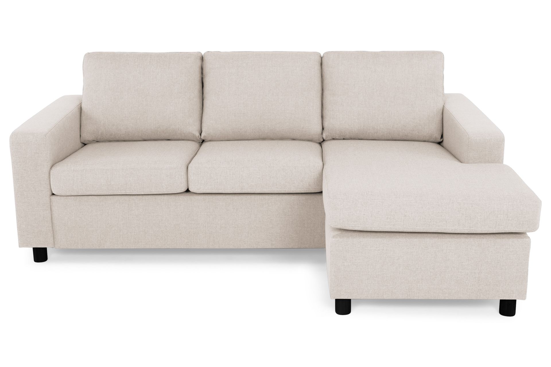 Crazy 3-seters Vendbar L-formet Sjeselongsofa i Stoff - Beige - Møbler - Sofaer - Sofa med sjeselong