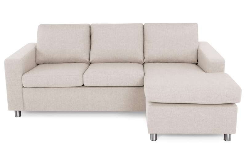 Crazy 3-seters Vendbar L-formet Sjeselongsofa i Stoff - Beige - Møbler - Sofaer - Sofa med sjeselong - 3 seters sofa med divan
