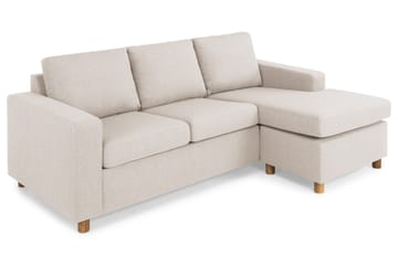 Crazy 3-seters Vendbar L-formet Sjeselongsofa i Stoff - Beige - Møbler - Sofaer - Sofa med sjeselong