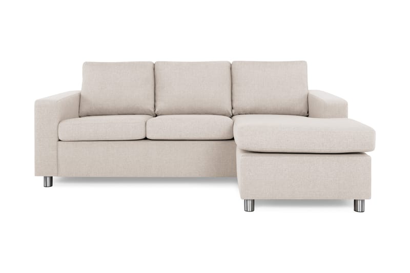 Crazy 3-seters Vendbar L-formet Sjeselongsofa i Stoff - Beige - Møbler - Sofaer - Sofa med sjeselong