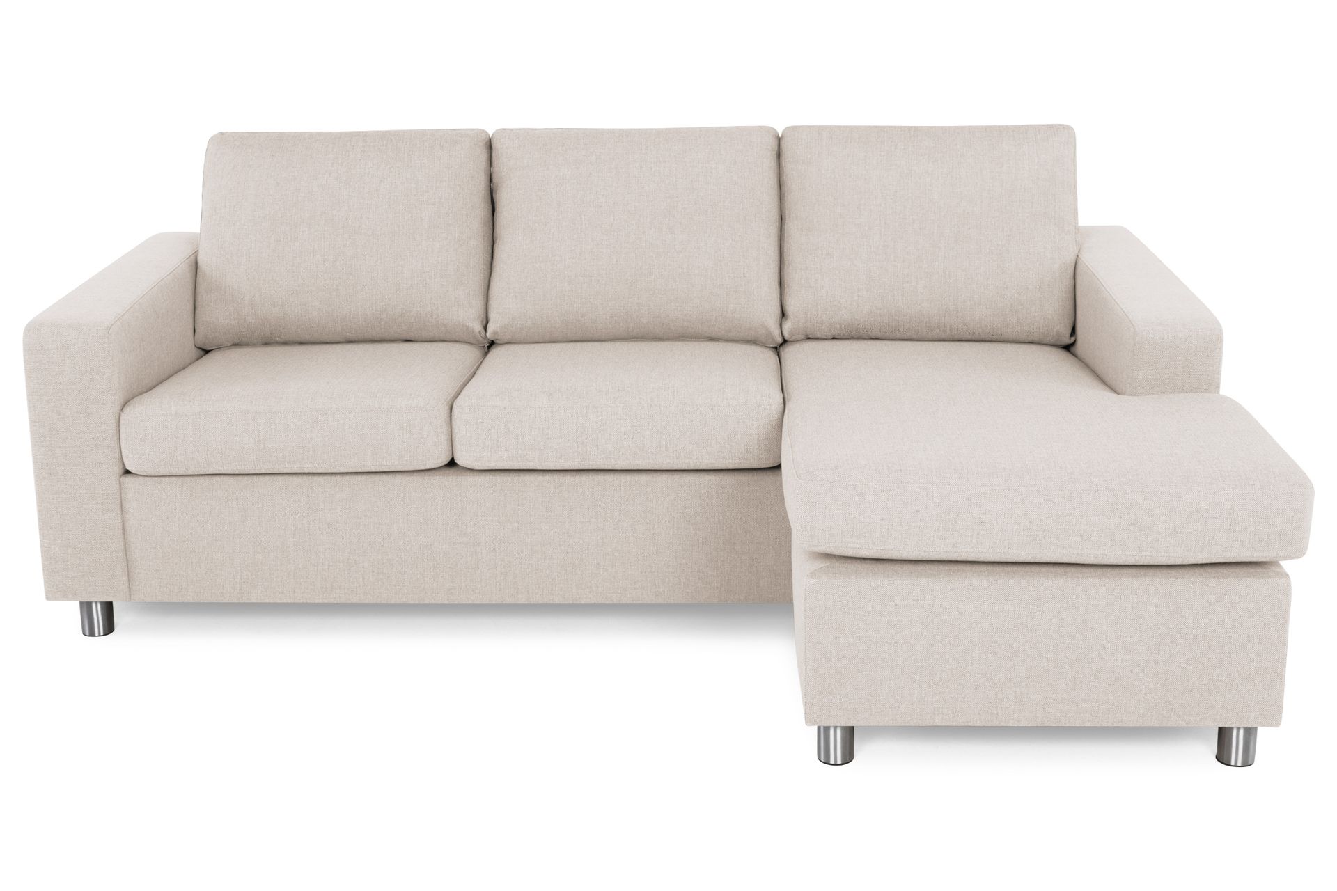 Crazy 3-seters Vendbar L-formet Sjeselongsofa i Stoff - Beige - Møbler - Sofaer - Sofa med sjeselong