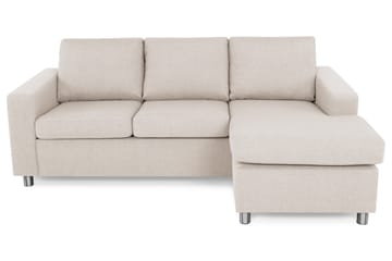 Crazy 3-seters Vendbar L-formet Sjeselongsofa i Stoff - Beige - Møbler - Sofaer - Sofa med sjeselong