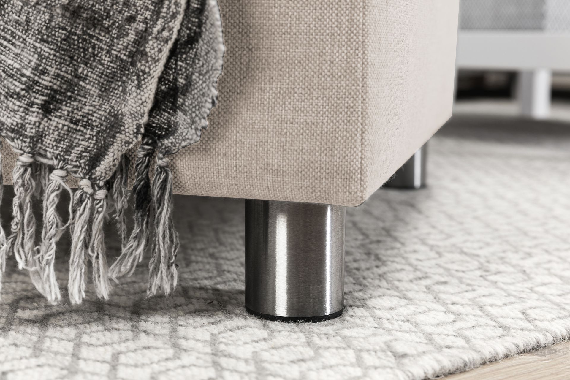 Crazy 3-seters Vendbar L-formet Sjeselongsofa i Stoff - Beige - Møbler - Sofaer - Sofa med sjeselong