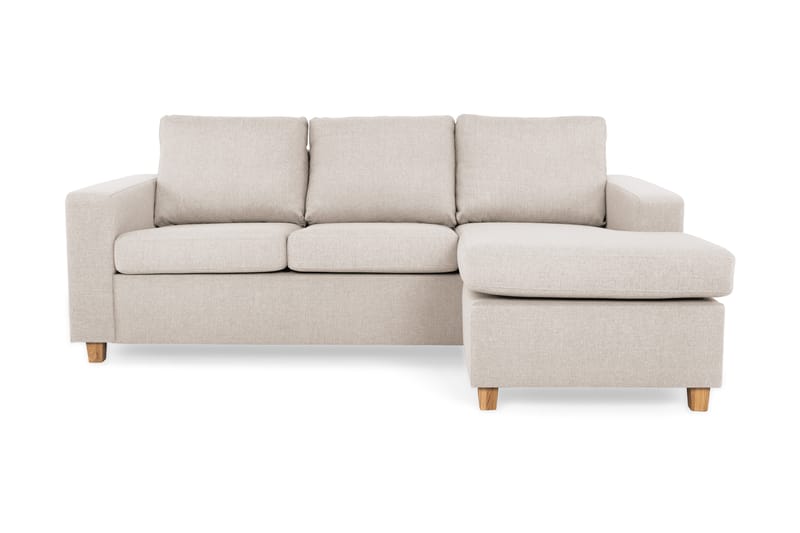 Crazy 3-seters Vendbar L-formet Sjeselongsofa i Stoff - Beige - Møbler - Sofaer - Sofa med sjeselong