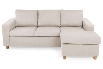 Crazy 3-seters Vendbar L-formet Sjeselongsofa i Stoff - Beige - Møbler - Sofaer - Sofa med sjeselong