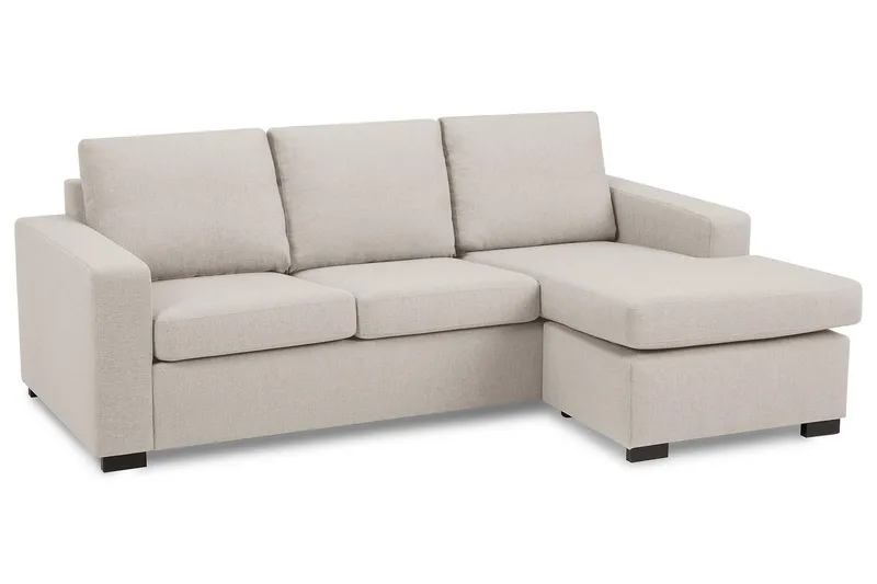 Crazy 3-seters Vendbar L-formet Sjeselongsofa i Stoff - Beige - Møbler - Sofaer - Sofa med sjeselong - 3 seters sofa med divan
